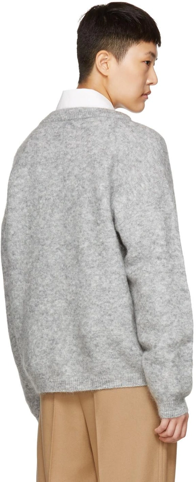 Shop Acne Studios Grey Mohair Dramatic Sweater