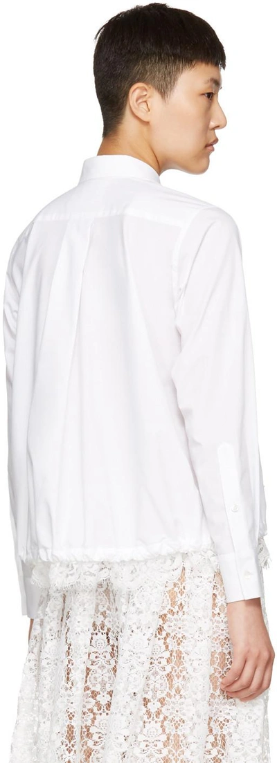 Shop Sacai White Drawstring & Lace Shirt