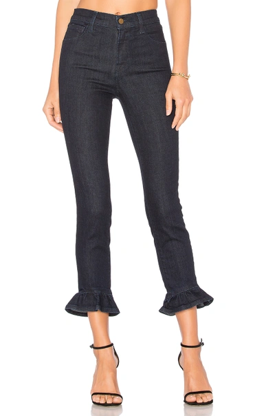 J Brand Ruby High-rise Ruffled Cropped Skinny Jeans/flourish In Fluorish