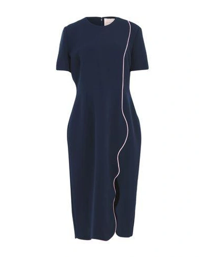 Shop Roksanda 3/4 Length Dresses In Dark Blue