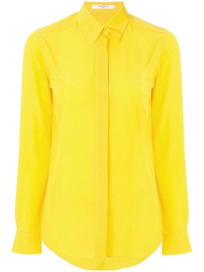 Shop Givenchy Chiffon Shirt In Yellow