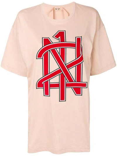 Shop N°21 Nº21 Printed Boyfriend T-shirt - Pink