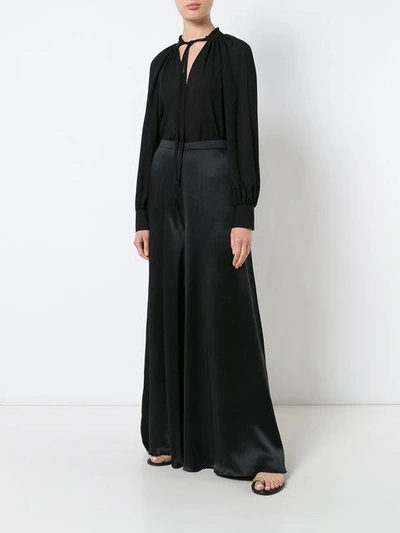 Voz Bishop Sleeve Blouse - Black In Black