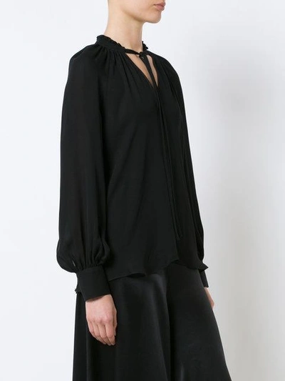 Voz Bishop Sleeve Blouse - Black In Black