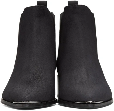 Shop Acne Studios Black Suede Jensen Boots