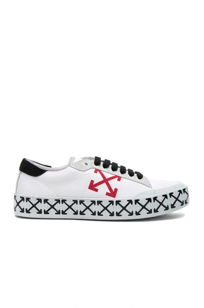 Shop Off-white Vulcanized Arrow Sneakers In White & Red