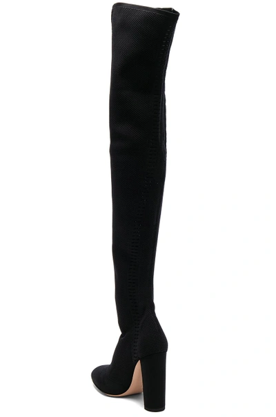 Shop Gianvito Rossi Knit Vires Thigh High Boots In Black