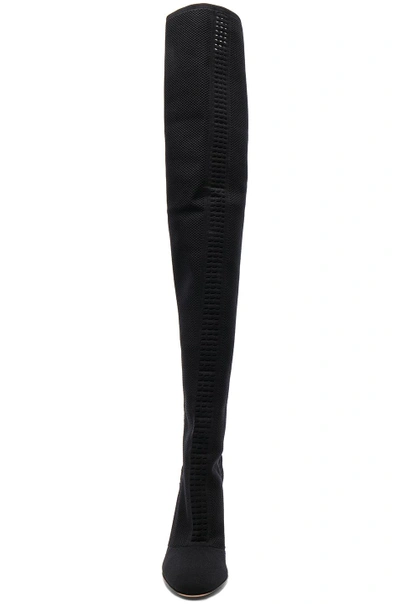 Shop Gianvito Rossi Knit Vires Thigh High Boots In Black