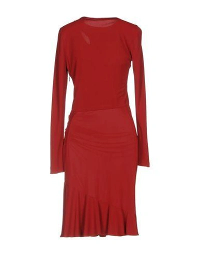 Shop Roberto Cavalli Knee-length Dress In Brick Red