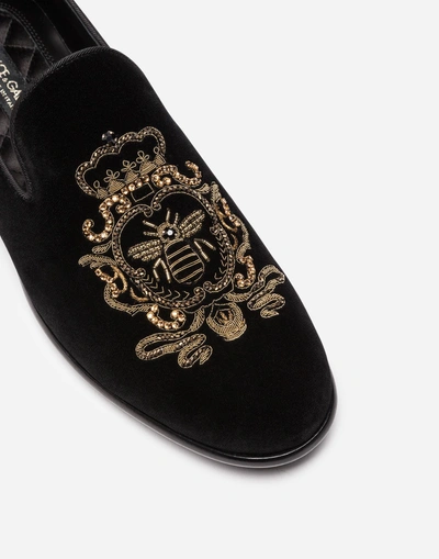 VELVET SLIPPERS WITH EMBROIDERY
