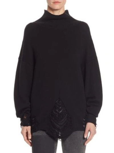 Iro Padas Distressed Wool Sweater In Black