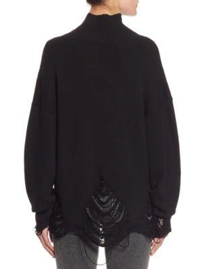 Shop Iro Padas Distressed Wool Sweater In Black