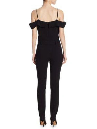 Shop Theory Ruffled Off-the-shoulder Jumpsuit In Black