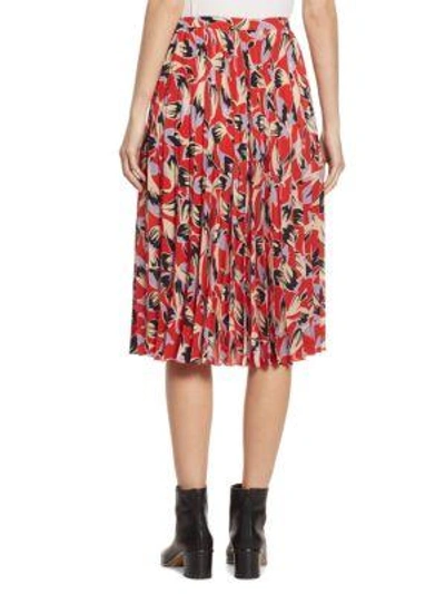 Shop N°21 Printed Pleated Silk Skirt In Patterned