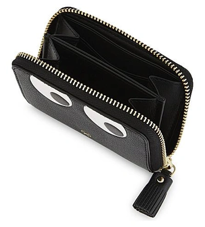 Shop Anya Hindmarch Eyes Small Leather Wallet In Black