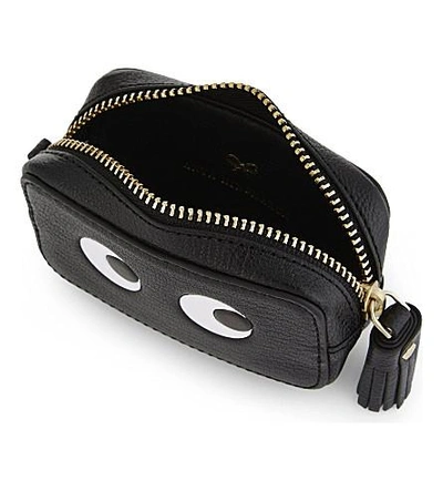 Shop Anya Hindmarch Eyes Leather Coin Purse In Black