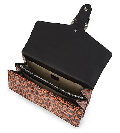 Gucci Dionysus Appliquéd Printed Coated-canvas And Watersnake Shoulder Bag In Beige Multi