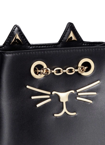Shop Charlotte Olympia 'petit Feline' Cat Face Calfskin Leather Backpack