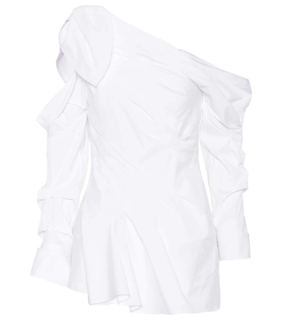 Shop Monse Asymmetric Cotton-blend Top In White