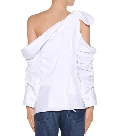 Shop Monse Asymmetric Cotton-blend Top In White