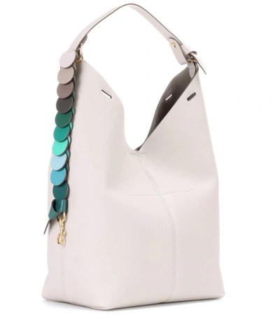 Shop Anya Hindmarch The Bucket Leather Shoulder Bag In Grey