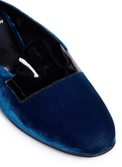 Shop Pierre Hardy 'jacno' Patent Leather Vamp Velvet Slippers