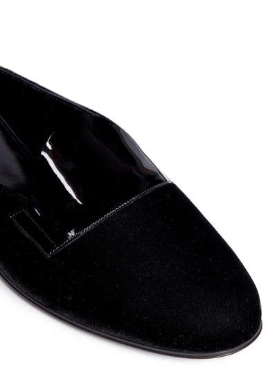 Shop Pierre Hardy 'jacno' Patent Leather Vamp Velvet Slippers