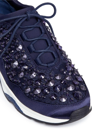 Shop Ash 'muse Beads' Embellished Lace And Satin Sneakers