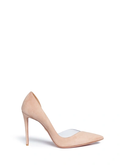 Aquazzura 'eclipse 105' Semi D'orsay Pvc And Suede Pumps