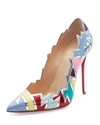 CHRISTIAN LOUBOUTIN EXPLOTEK JAGGED LEATHER 100MM RED SOLE PUMP, LAVENDER/MULTI
