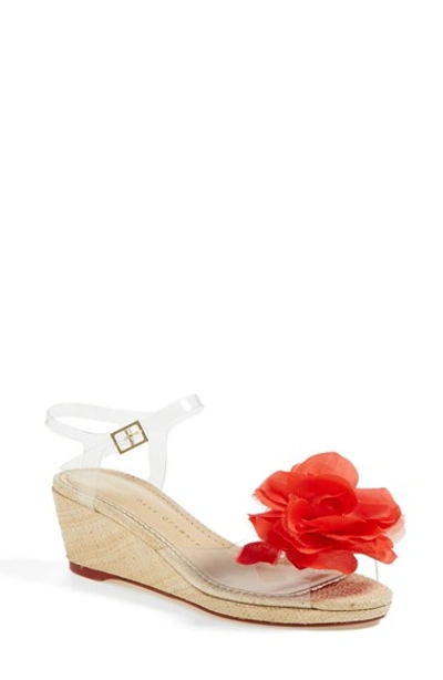 Charlotte Olympia Alexa Embellished Pvc Wedge Sandals In Natural