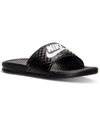 Nike Benassi Logo-embossed Rubber Sliders In Black/white