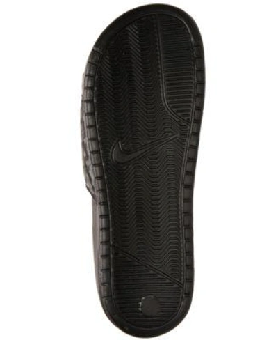 Shop Nike Women's Benassi Jdi Swoosh Slide Sandals From Finish Line In Black/white