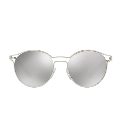 Prada Womens Silver Pr62ss Mirrored Round-frame Sunglasses