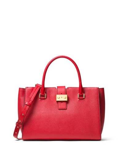 Michael Michael Kors Bond Medium Leather Satchel Bag, Bright Red