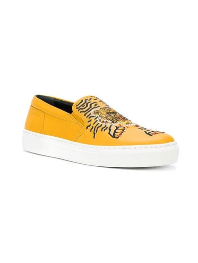Shop Kenzo Tiger Sneakers In Yellow