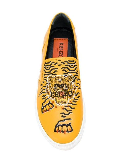 Shop Kenzo Tiger Sneakers In Yellow