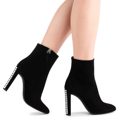 Giuseppe Zanotti - Black Suede Boot With Crystals Carina