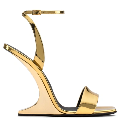 Shop Giuseppe Zanotti - Patent Leather Wedge With Sculpted Heel Picard In Gold