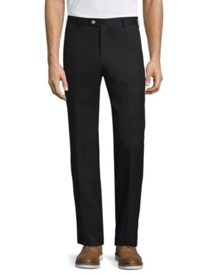 Shop Peter Millar Classic Regular-fit Toner Pants In Black