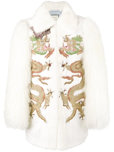 Gucci Dragon Embroidered Coat In 9230