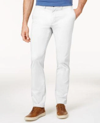 Shop Tommy Hilfiger Men&#039;s Slim-fit Stretch Chino Pants  In Bright White