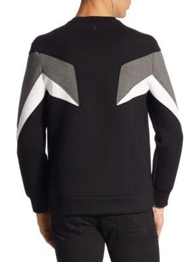 Shop Neil Barrett Contrast Panelled Sweatshirt In Black