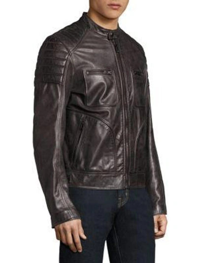 Belstaff Weybridge Leather Cafe Racer Jacket In Black | ModeSens