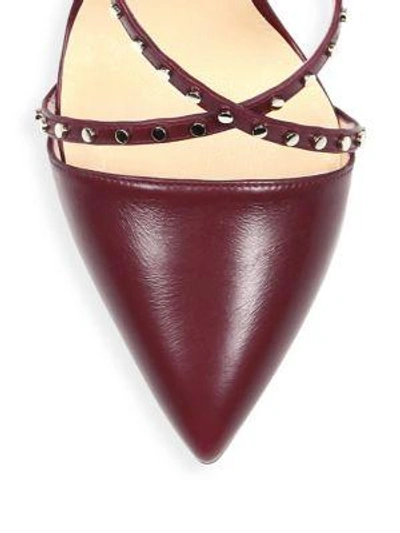Shop Jimmy Choo Tiff Studded Leather Pumps In Vino