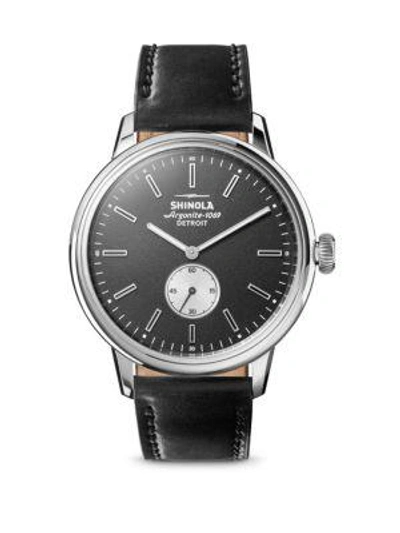 Shop Shinola The Bedrock Analog Wristwatch In Black
