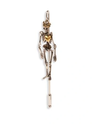 Alexander Mcqueen Queen Skeleton Pin In Silver