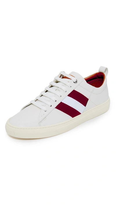 Shop Bally Helvio Leather Sneakers In White