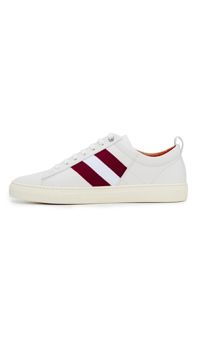 Shop Bally Helvio Leather Sneakers In White