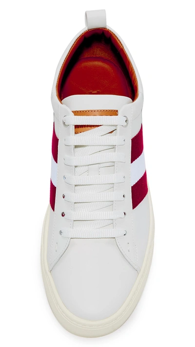 Shop Bally Helvio Leather Sneakers In White